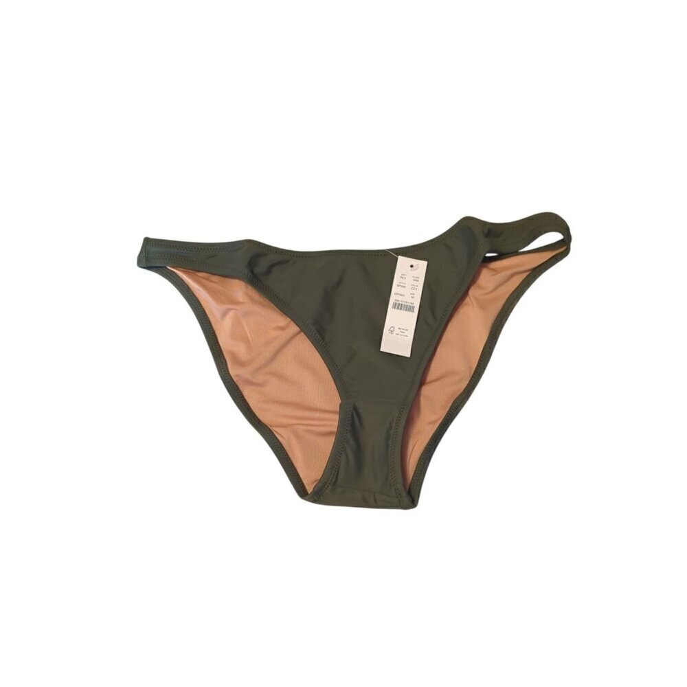 J Crew Green Mid Rise Cheeky Coverage Bikini Swim Bottom Size Medium (874)